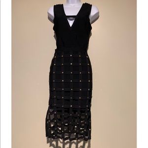 bebe Bandage Dress with Gold Studs